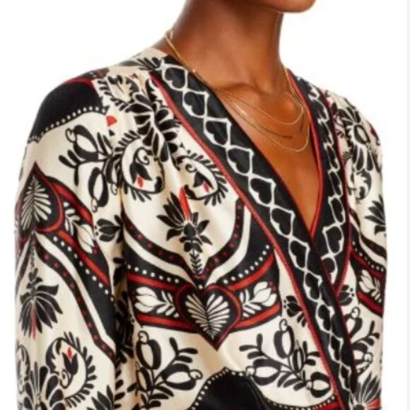 NWOT Farm Rio Passion Scarf Wrap Mini Dress XXS $215 - Picture 7 of 15